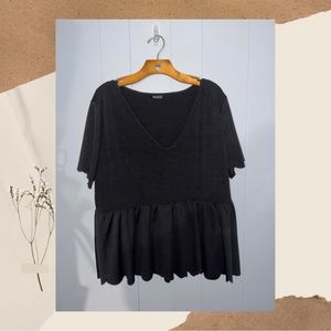 Black Shein Baby Doll Blouse